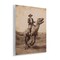 Stupell Industries Wild West Man Riding Dinosaur Wall Plaque By Lettered and Lined